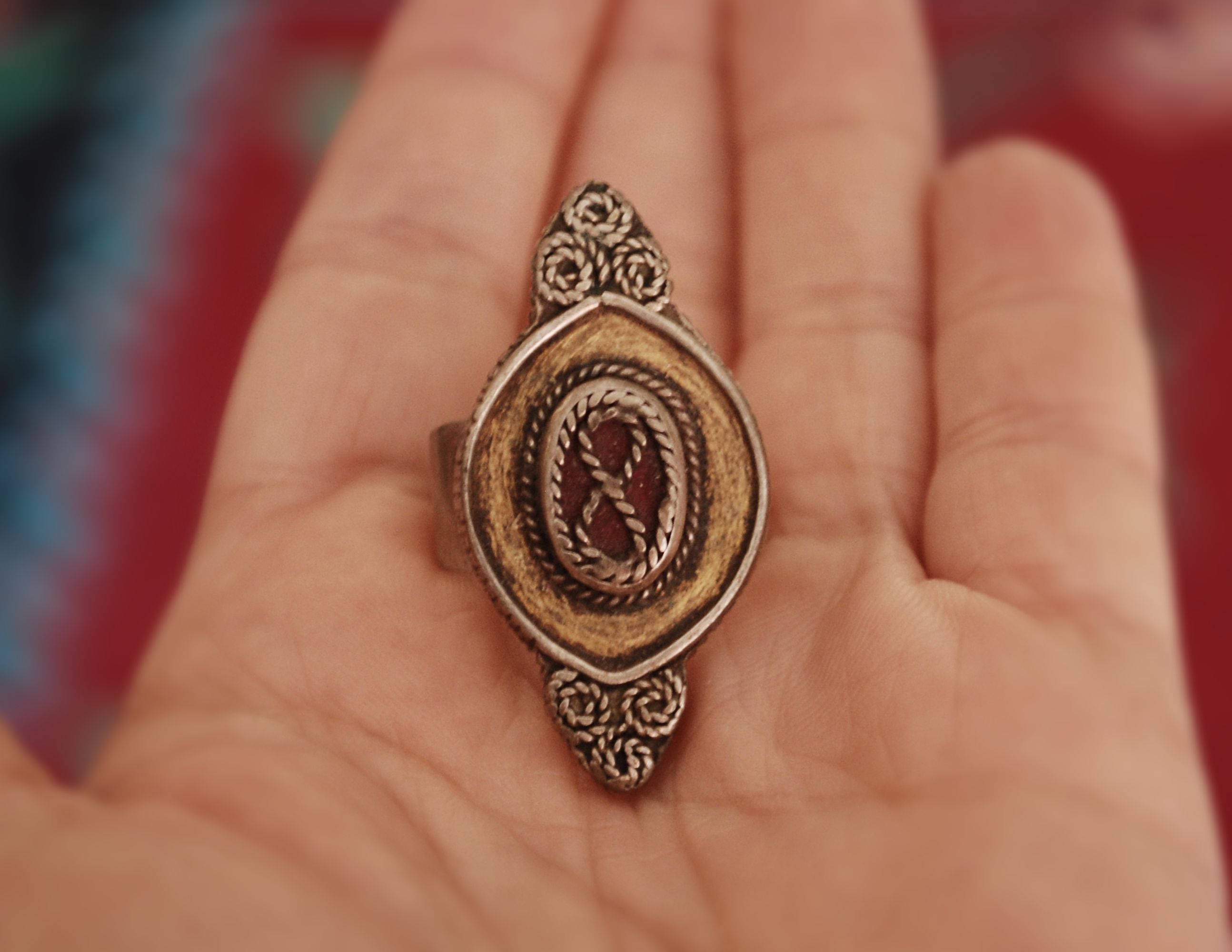 Tribal Kazakh Silver Ring - Size 9 - Central Asia Ethnic Tribal Ring - Ring from Kazakhstan - Tribal Silver Ring - Kazakh Jewelry