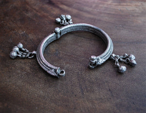 Rajasthani Silver Bracelet with Bells - Rajasthan Jewellery - Rajasthan Silver - Indian Tribal Silver Bracelet
