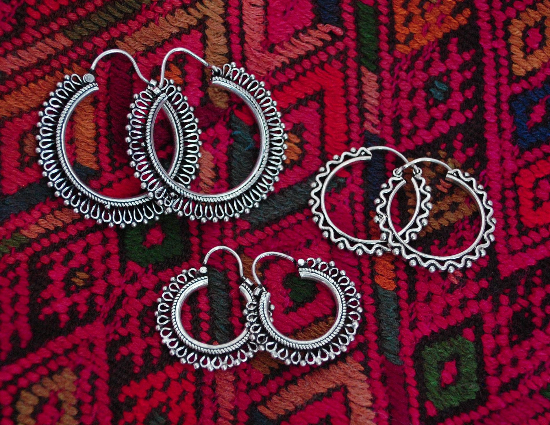 Rajasthani Hoop Earrings - Small - Indian Jewelry - Rajasthan Jewelry - Rajasthan Earrings - Gypsy Jewelry - Gypsy Earrings