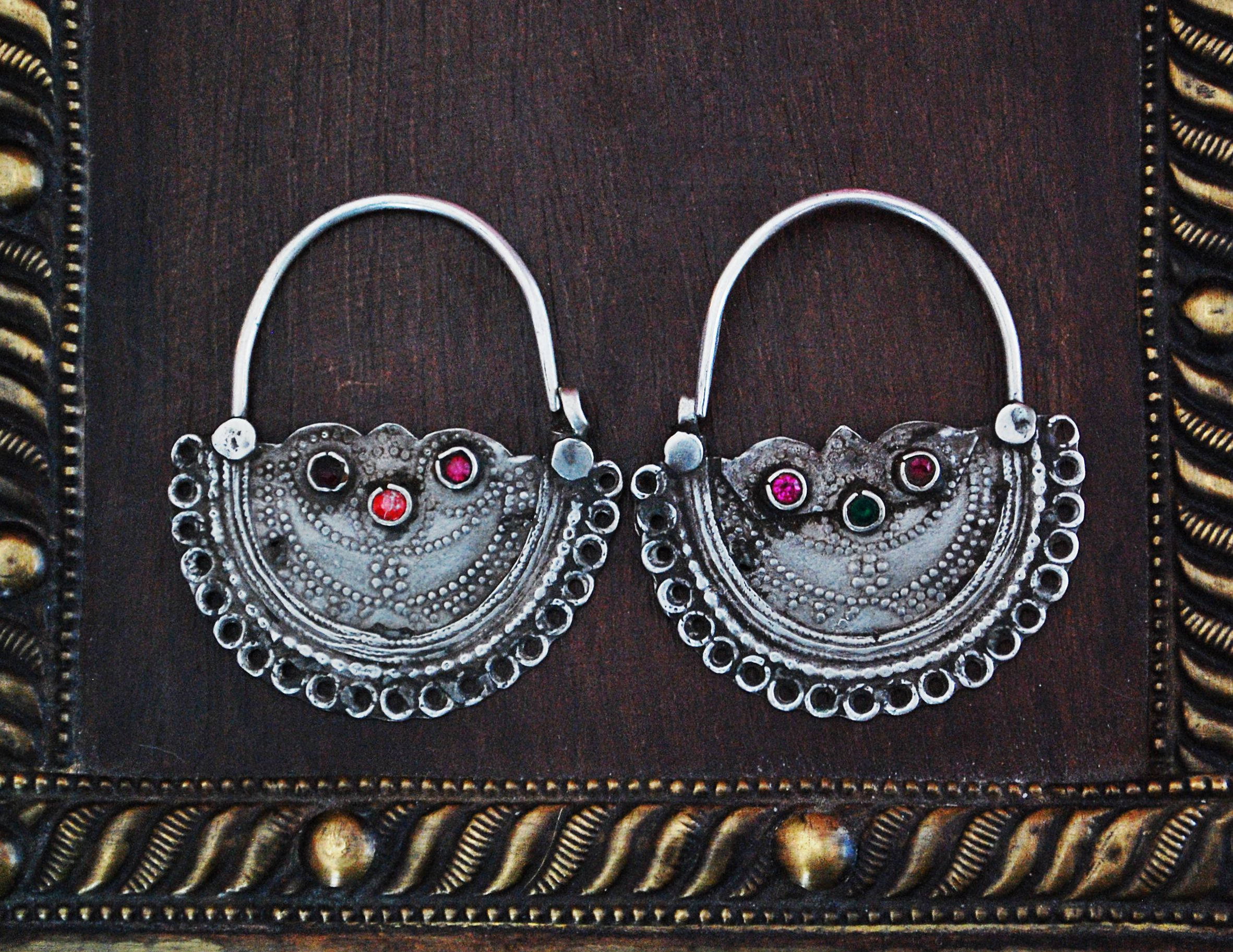 Antique Afghani Hoop Earrings