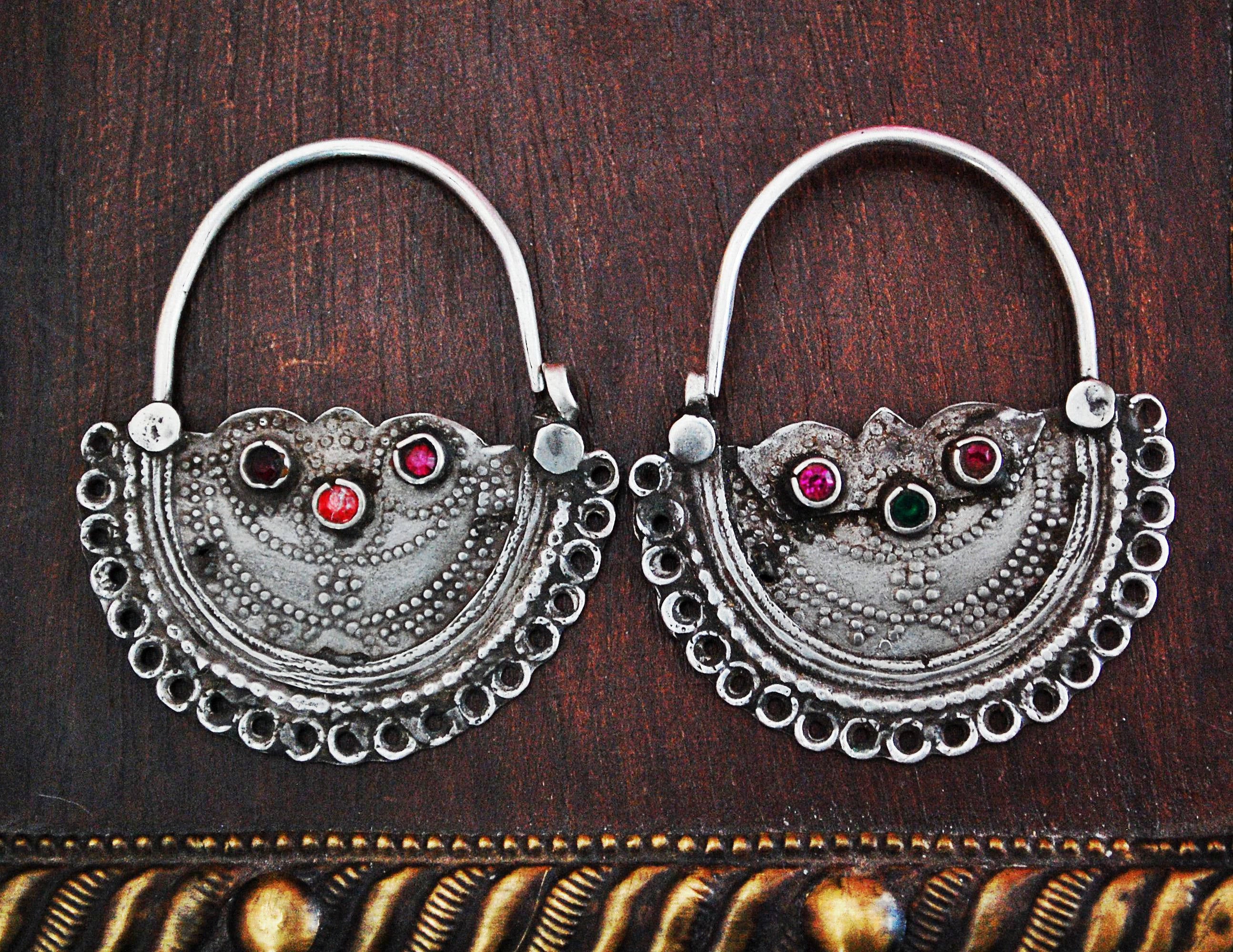 Antique Afghani Hoop Earrings