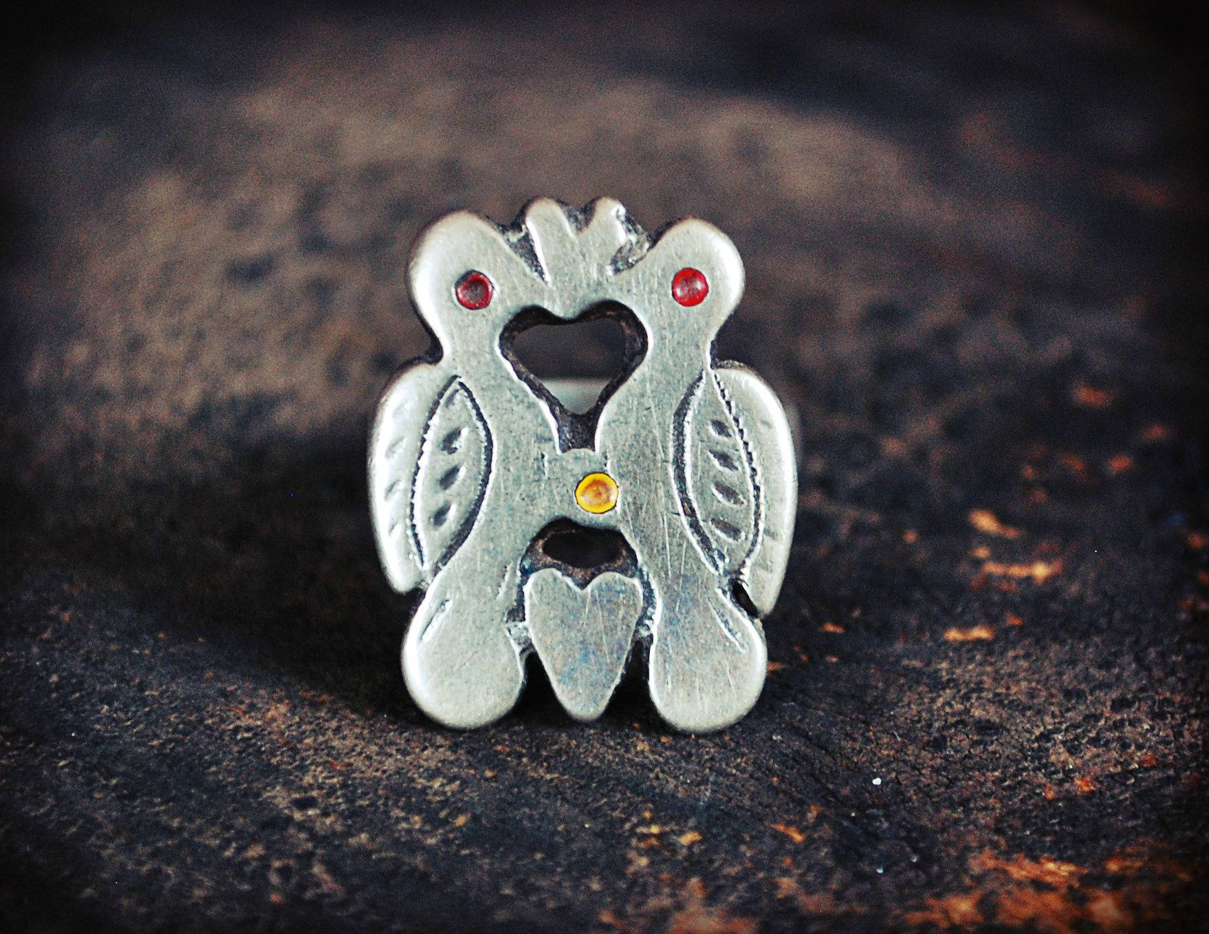Antique Berber Love Birds Ring - Size 6.5 - Berber Jewelry - Tribal Silver Ring - Berber Ring - Moroccan Jewelry