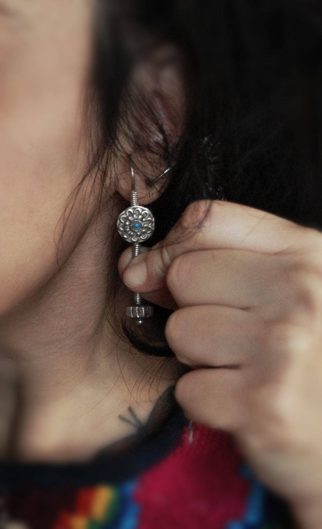 Indian Tribal Silver Earrings - Gujarat Silver Earrings - Rabari Earrings - Tribal Rajasthan Silver Jewelry - Tribal Gypsy Earrings