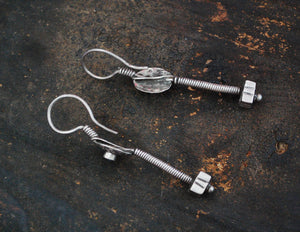 Indian Tribal Silver Earrings - Gujarat Silver Earrings - Rabari Earrings - Tribal Rajasthan Silver Jewelry - Tribal Gypsy Earrings