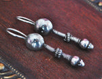 Rajasthani Silver Earrings - Indian Tribal Silver Earrings - Tribal Rajasthan Silver Jewelry - Ethnic Tribal Earrings