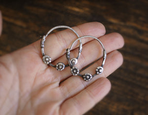Antique Afghani Tribal Hoop Earrings
