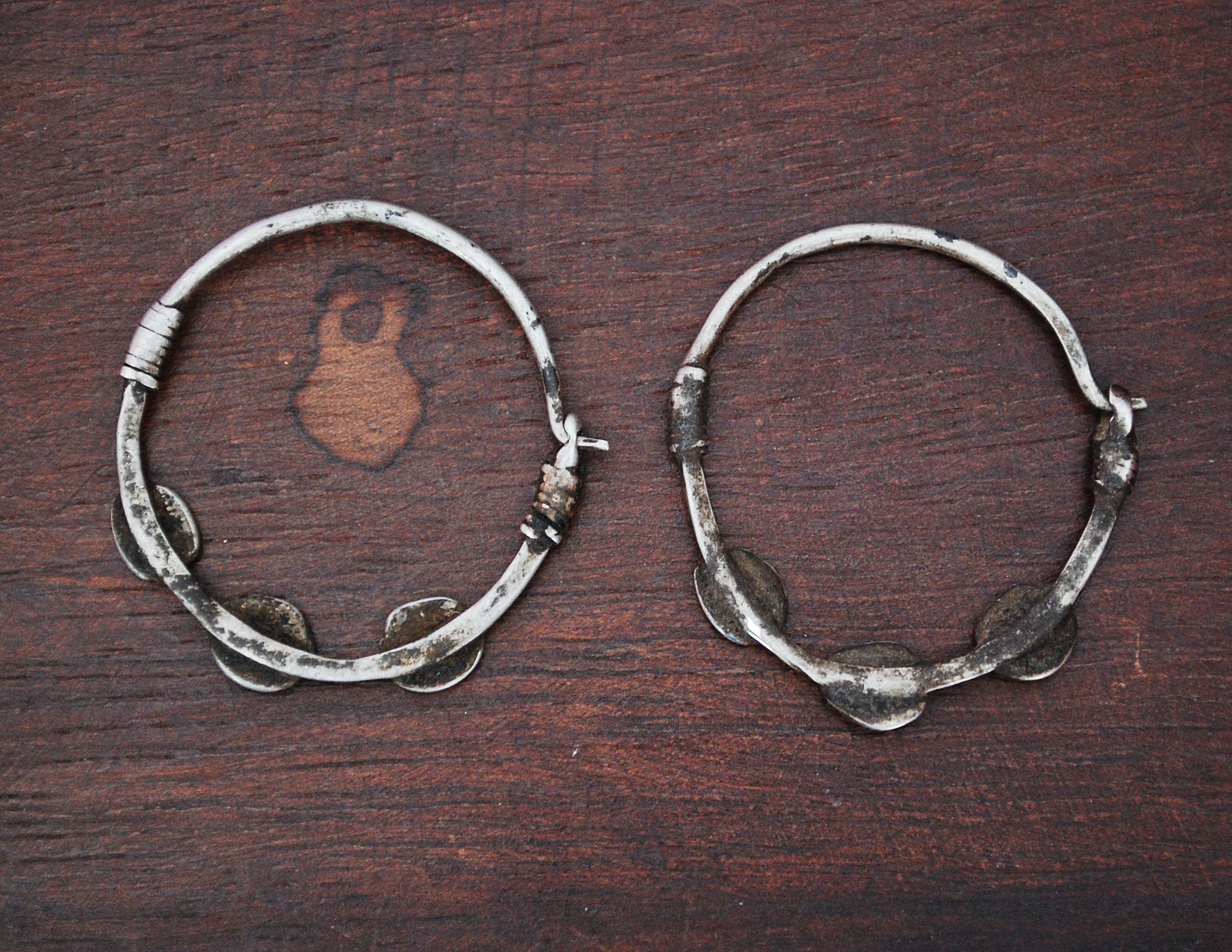 Antique Afghani Tribal Hoop Earrings
