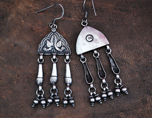 Rajasthani Silver Earrings with Bells - Indian Jewelry - Rajasthan Jewelry - Rajasthan Earrings - Gypsy Jewelry - Gypsy Earrings