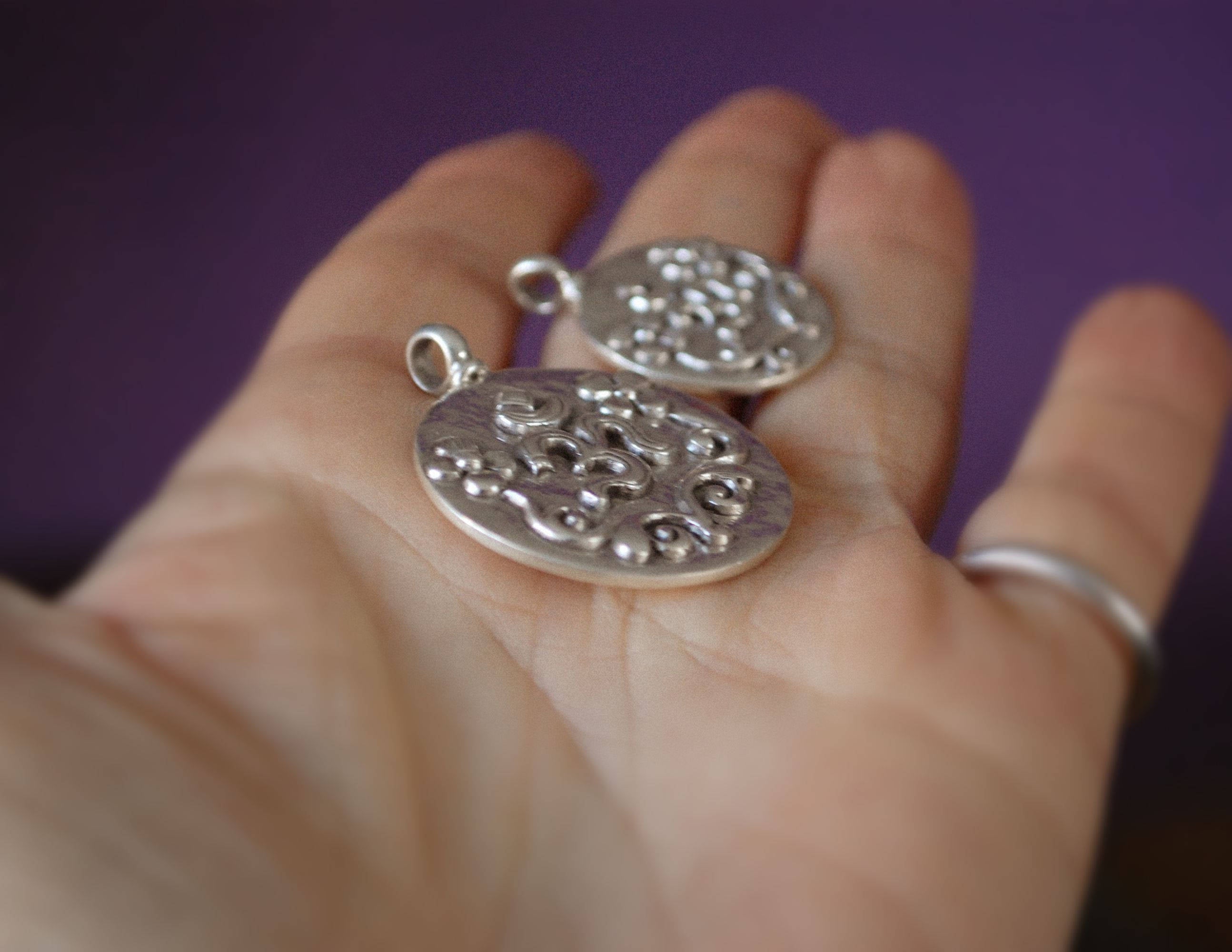 Om Silver Charm - Sterling Silver Om Charm - Om Pendant - Om Jewelry
