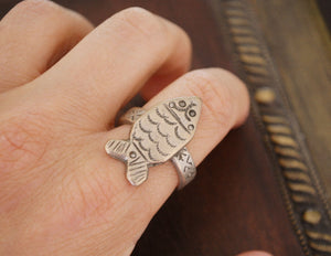 Tuareg Silver Fish Ring - Size 8 - Tuareg Jewelry - Tuareg Ring - Tribal Jewelry - Tribal Ring