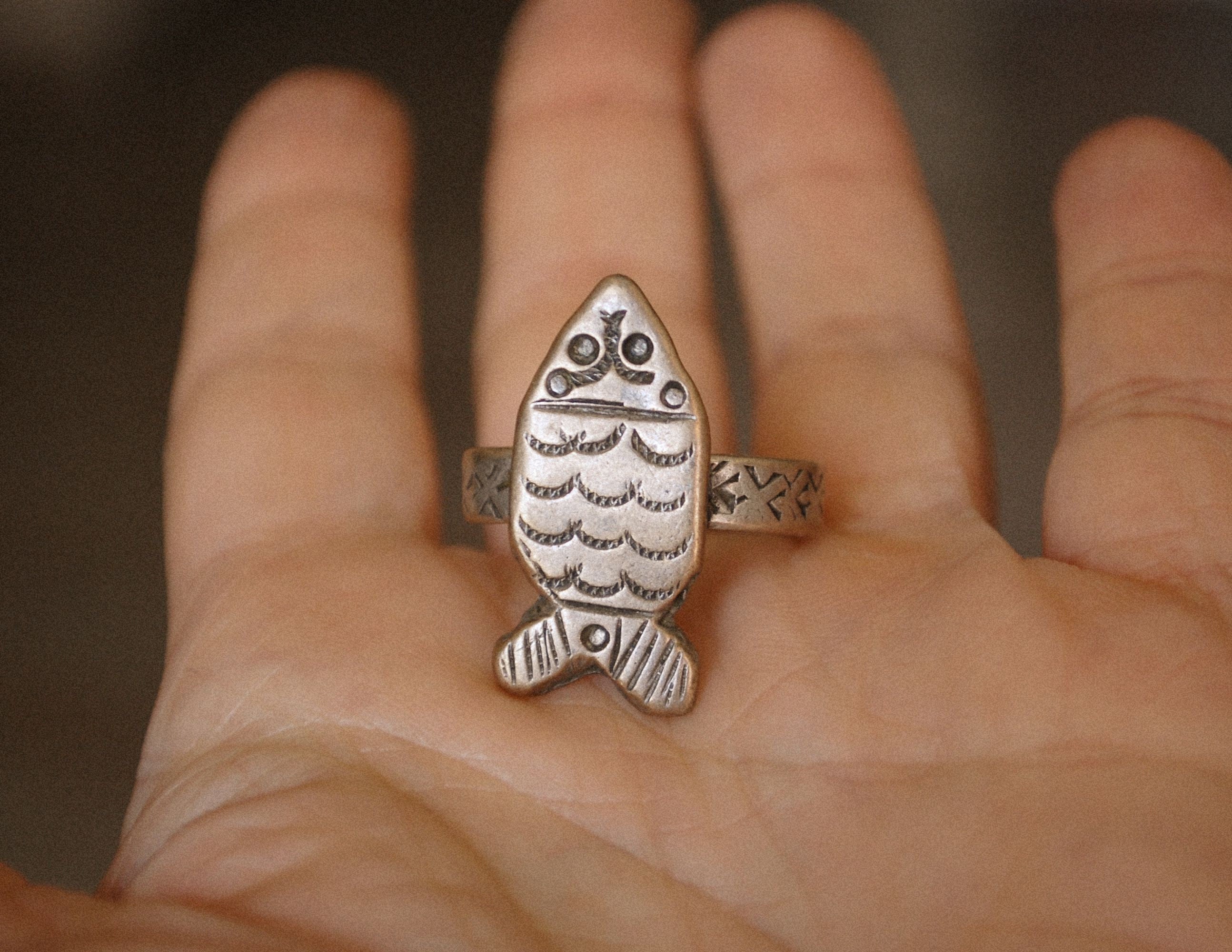 Tuareg Silver Fish Ring - Size 8 - Tuareg Jewelry - Tuareg Ring - Tribal Jewelry - Tribal Ring