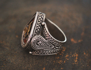 Tribal Kazakh Silver Ring - Size 8.5 - Central Asia Ethnic Tribal Ring - Ring from Kazakhstan - Tribal Silver Ring - Kazakh Jewelry
