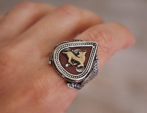 Tribal Kazakh Silver Ring - Size 8.5 - Central Asia Ethnic Tribal Ring - Ring from Kazakhstan - Tribal Silver Ring - Kazakh Jewelry