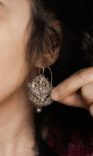 Antique Uyghur Earrings from China - Xinjiang - Tribal Earrings - Afghani Earrings - Afghani Jewelry - Afghan Earrings
