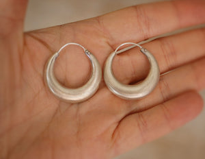 Ethnic Hoop Earrings - Medium - Sterling Silver Hoop Earrings - Tribal Hoop Earrings - India Hoop Earrings