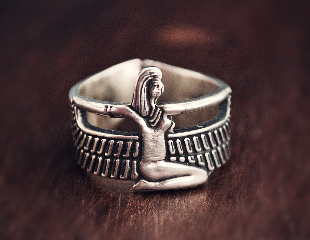 Egyptian Goddess Isis Ring - Size 7+ - Egypt Silver Ring - Goddess Isis - Egyptian Ring - Egyptian Jewelry