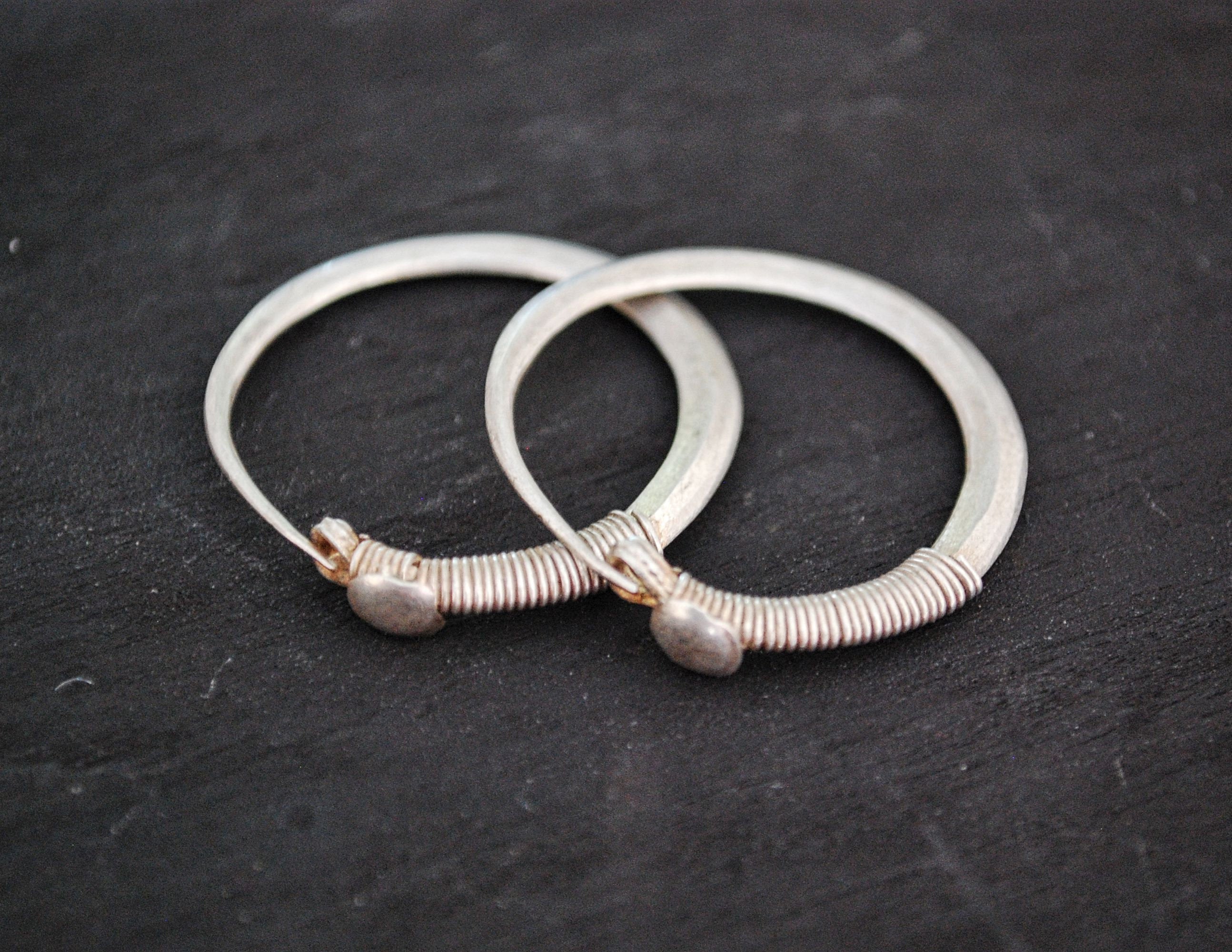 Antique Afghani Hoop Earrings - Kuchi Hoop Earrings - Tribal Hoop Earrings - Afghani Earrings - Afghani Jewelry - Ethnic Hoop Earrings