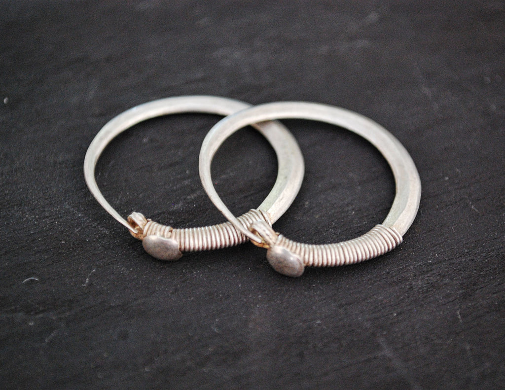 Antique Afghani Hoop Earrings - Kuchi Hoop Earrings - Tribal Hoop Earrings - Afghani Earrings - Afghani Jewelry - Ethnic Hoop Earrings