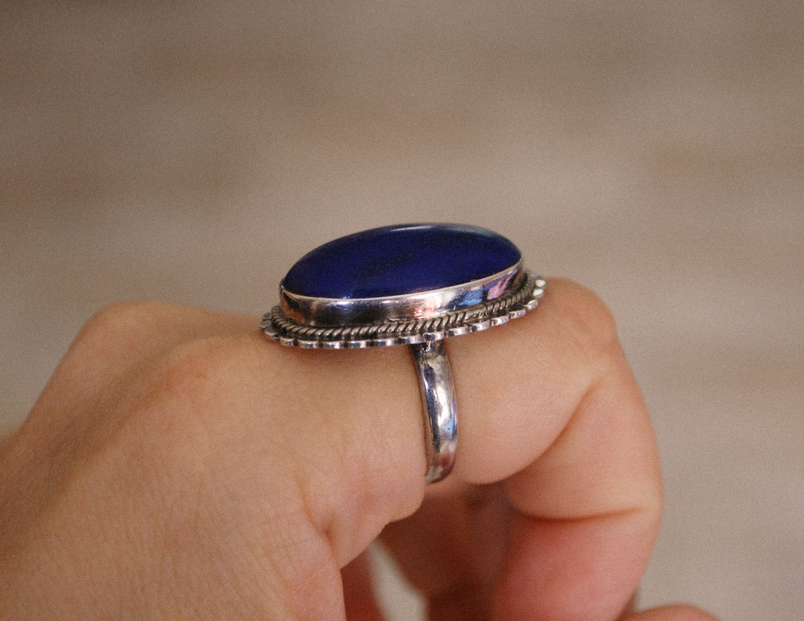 Ethnic Lapis Lazuli Ring from India - Size 6 - Indian Jewelry - India Ring - Lapis Lazuli Ring - Ethnic Ring