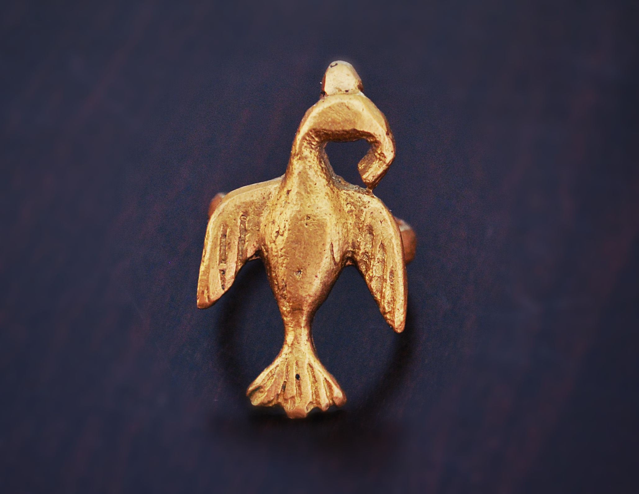 Old Akan Bird Ring - Size 10 - Ashanti Bird Ring - Adinkra Bird Ring - African Brass Ring from Ghana
