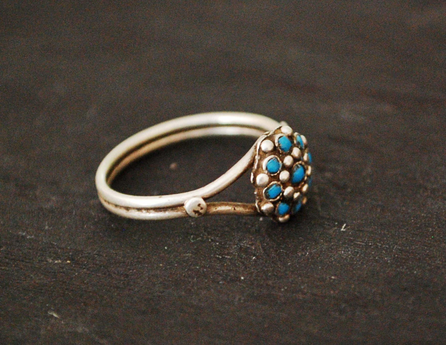 Ethnic Turquoise Ring from India - Size 7 3/4 - Rajasthani Ring - Rajasthani Jewelry - India Silver Ring - Ethnic Jewelry
