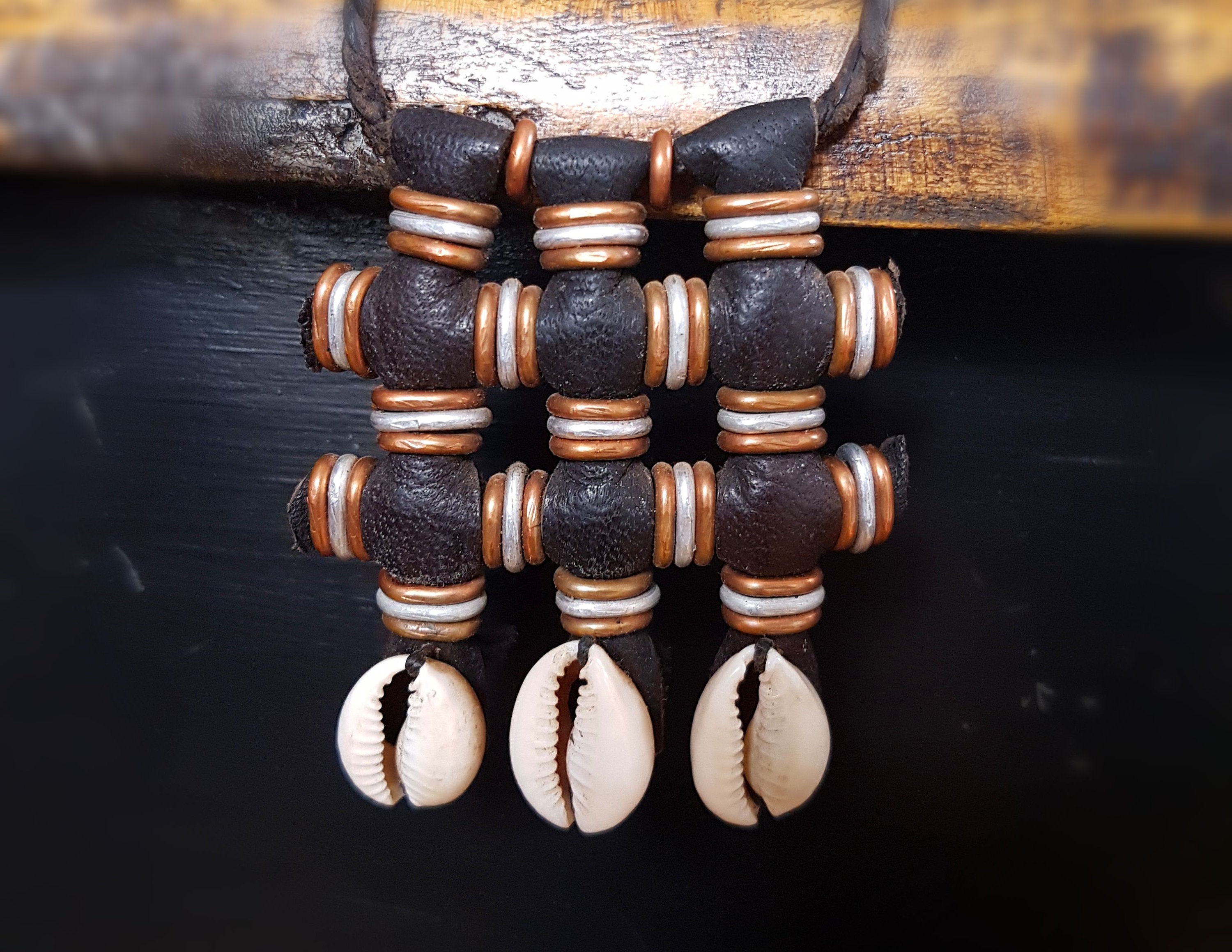 Wodaabe Leather Beaded Necklace