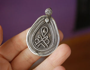 Ethnic Indian Silver Amulet - Rajasthani Jewelry - Rajasthani Silver Pendant - Ethnic India Pendant - Rajasthan Jewelry