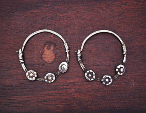 Antique Afghani Tribal Hoop Earrings