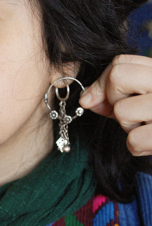 Antique Afghani Tribal Hoop Earrings