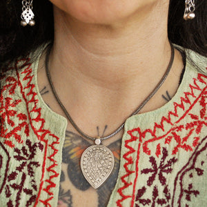 Indian Lotus Silver Pendant
