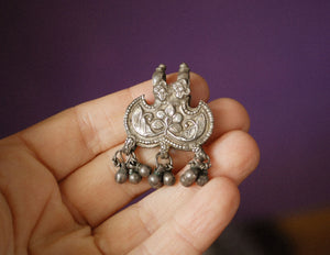 Rajasthani Silver Amulet with Bells - Tribal Indian Amulet - Tribal Rajasthan Pendant - Rajasthani Jewelry