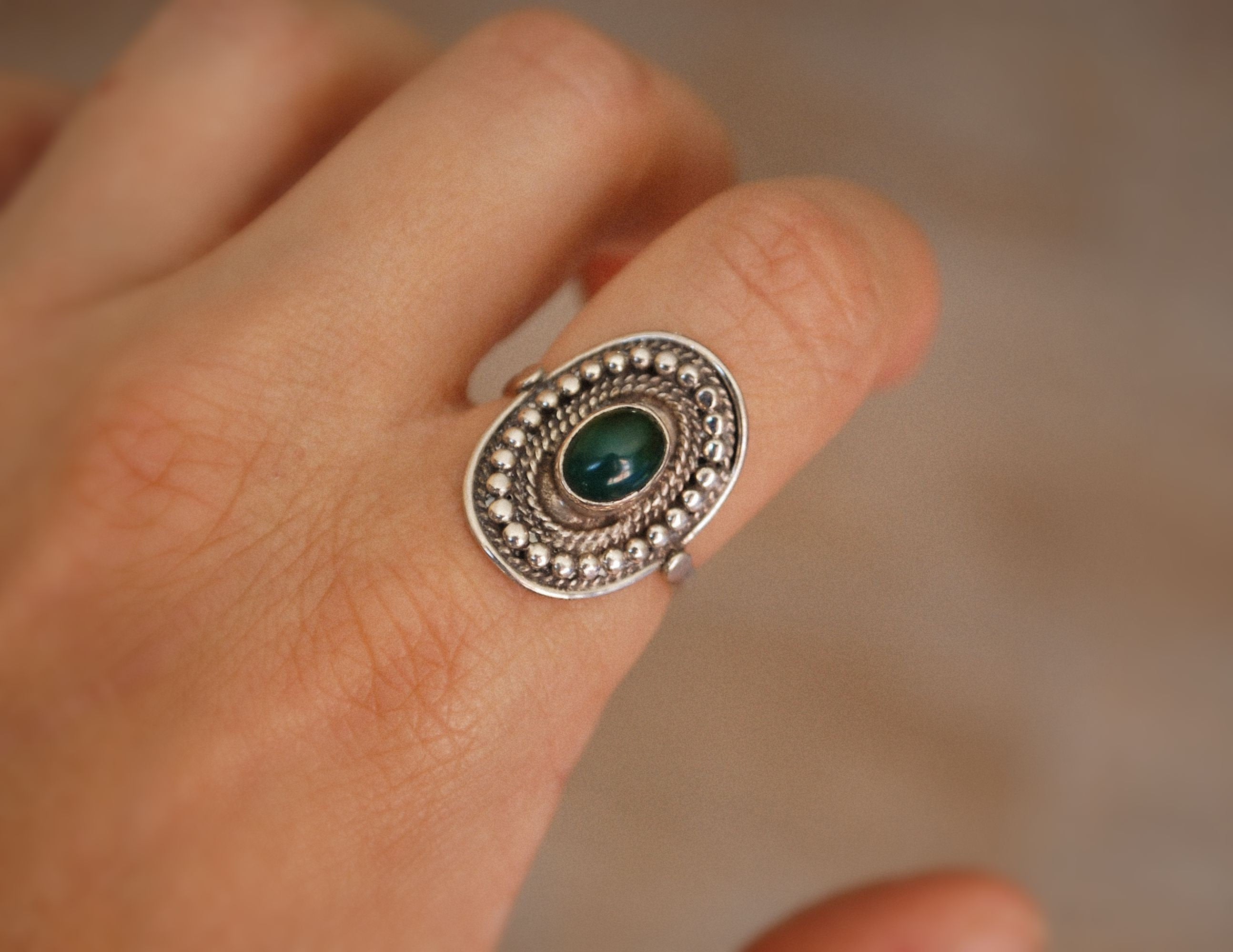 Ethnic Jade Ring - Size 8.5 - Jade Ring - Jade Jewelry - Ethnic Ring - Ethnic Jewelry - Indian Jewelry