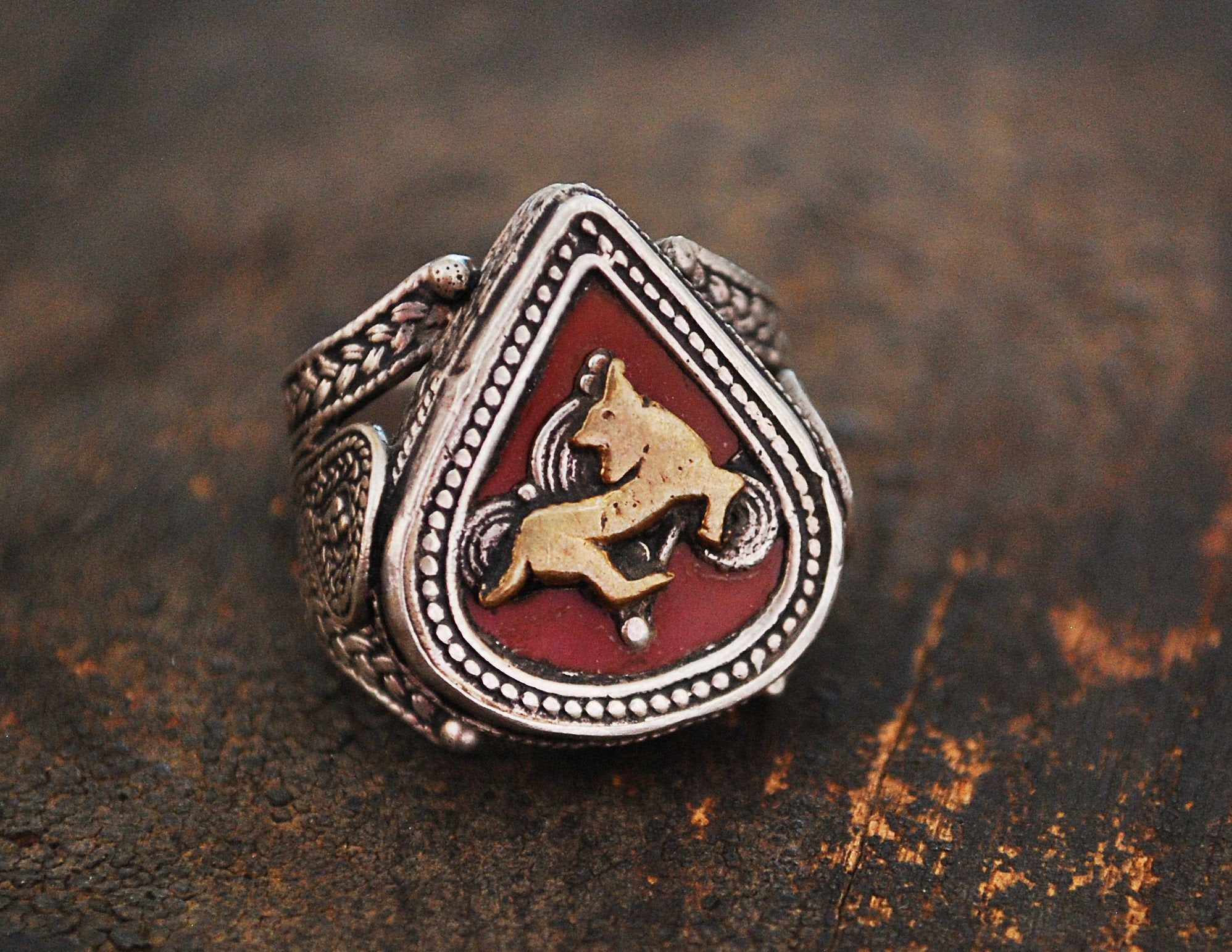 Tribal Kazakh Silver Ring - Size 8.5 - Central Asia Ethnic Tribal Ring - Ring from Kazakhstan - Tribal Silver Ring - Kazakh Jewelry