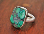 Turquoise Nugget Ring - Size 7.5 - Turquoise Ring - Indian Turquoise Ring - Turquoise Nugget Ring