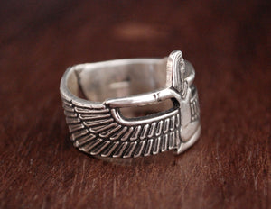 Egyptian Goddess Isis Ring - Size 7+ - Egypt Silver Ring - Goddess Isis - Egyptian Ring - Egyptian Jewelry