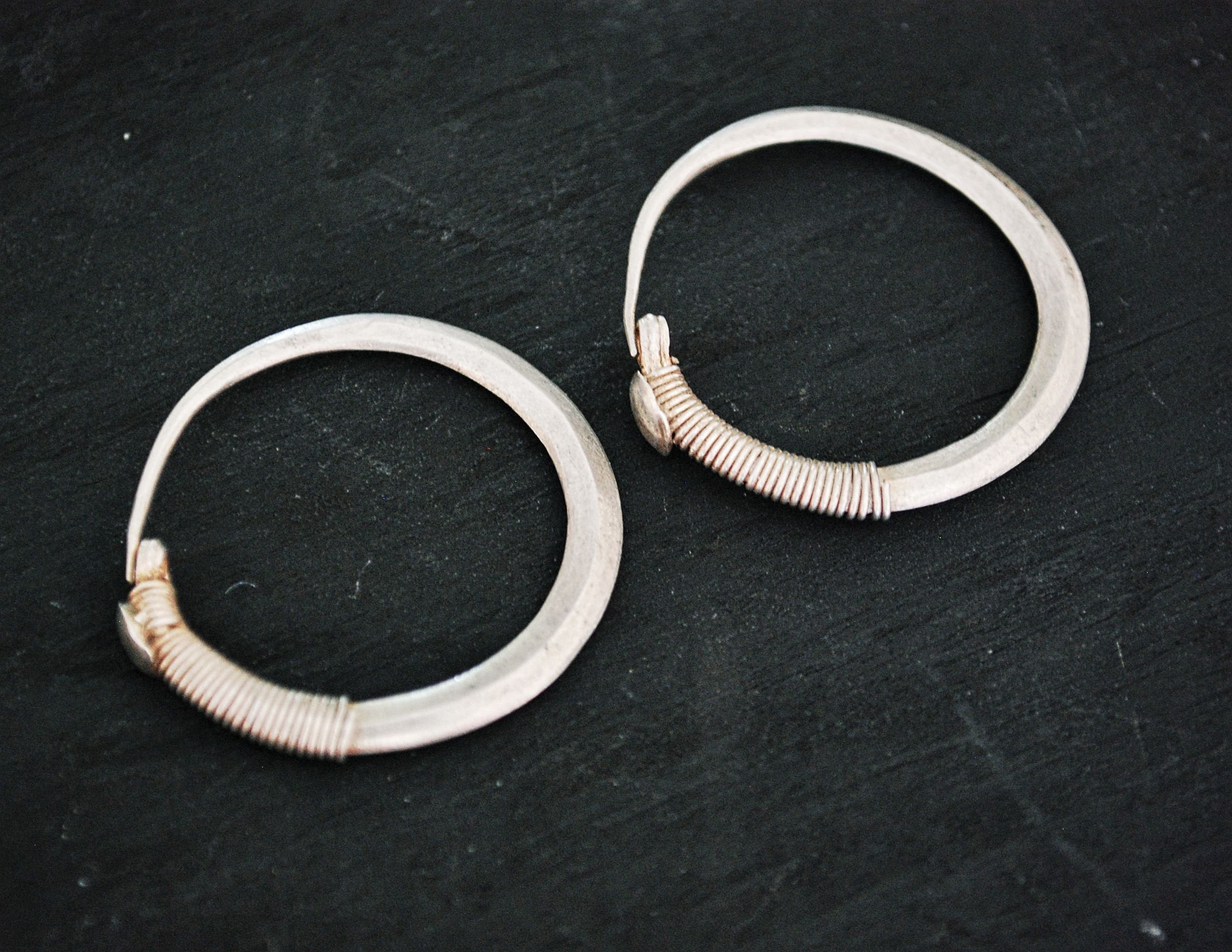Antique Afghani Hoop Earrings - Kuchi Hoop Earrings - Tribal Hoop Earrings - Afghani Earrings - Afghani Jewelry - Ethnic Hoop Earrings