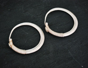 Antique Afghani Hoop Earrings - Kuchi Hoop Earrings - Tribal Hoop Earrings - Afghani Earrings - Afghani Jewelry - Ethnic Hoop Earrings