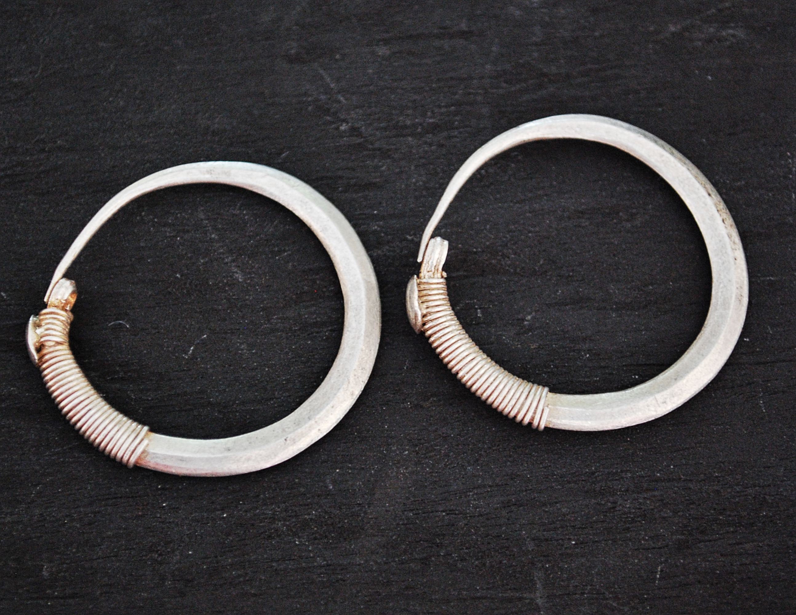 Antique Afghani Hoop Earrings - Kuchi Hoop Earrings - Tribal Hoop Earrings - Afghani Earrings - Afghani Jewelry - Ethnic Hoop Earrings