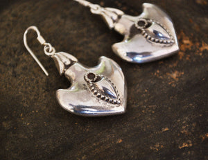 Rajasthani Silver Earrings - Rajasthan Silver Earrings - Rajasthan Silver Jewelry - Rajasthani Earrings - Indian Jewelry