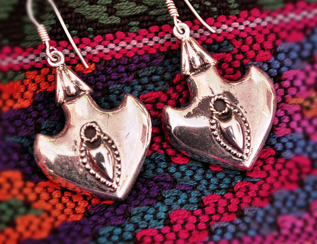 Rajasthani Silver Earrings - Rajasthan Silver Earrings - Rajasthan Silver Jewelry - Rajasthani Earrings - Indian Jewelry