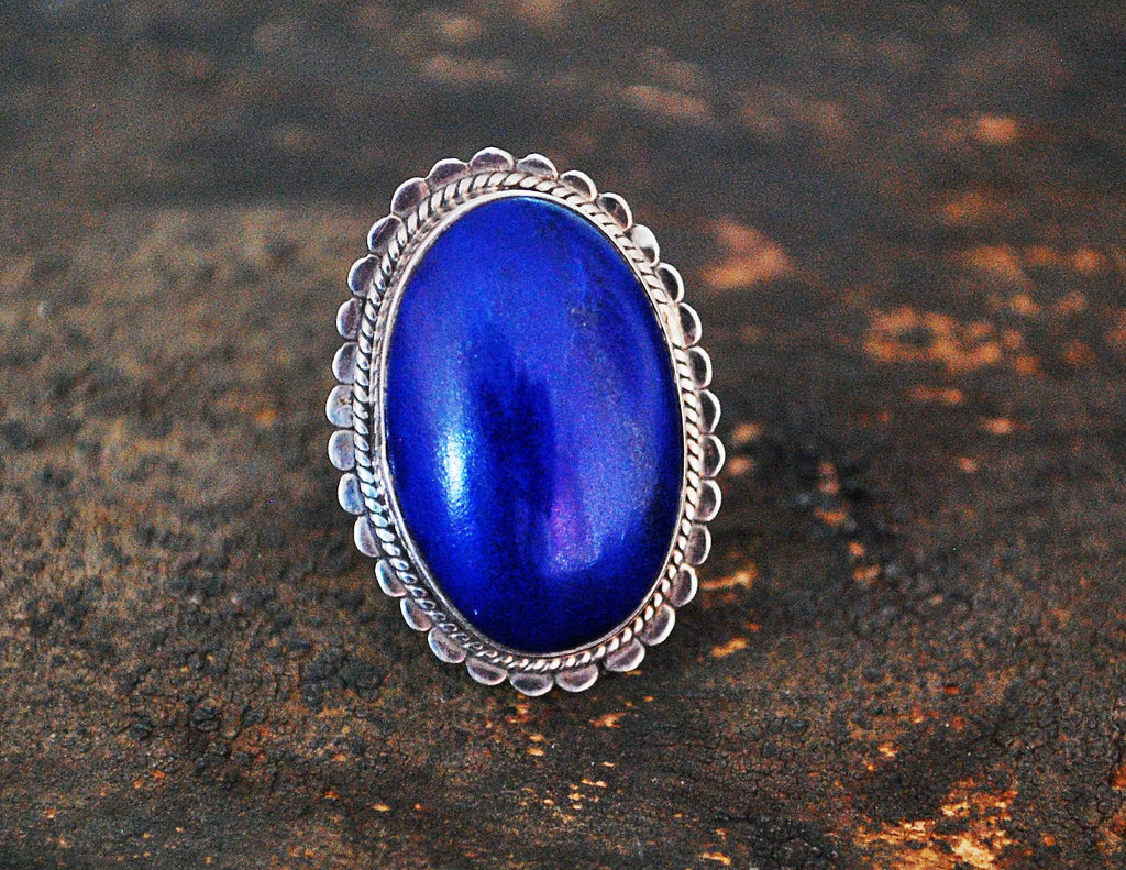 Ethnic Lapis Lazuli Ring from India - Size 6 - Indian Jewelry - India Ring - Lapis Lazuli Ring - Ethnic Ring