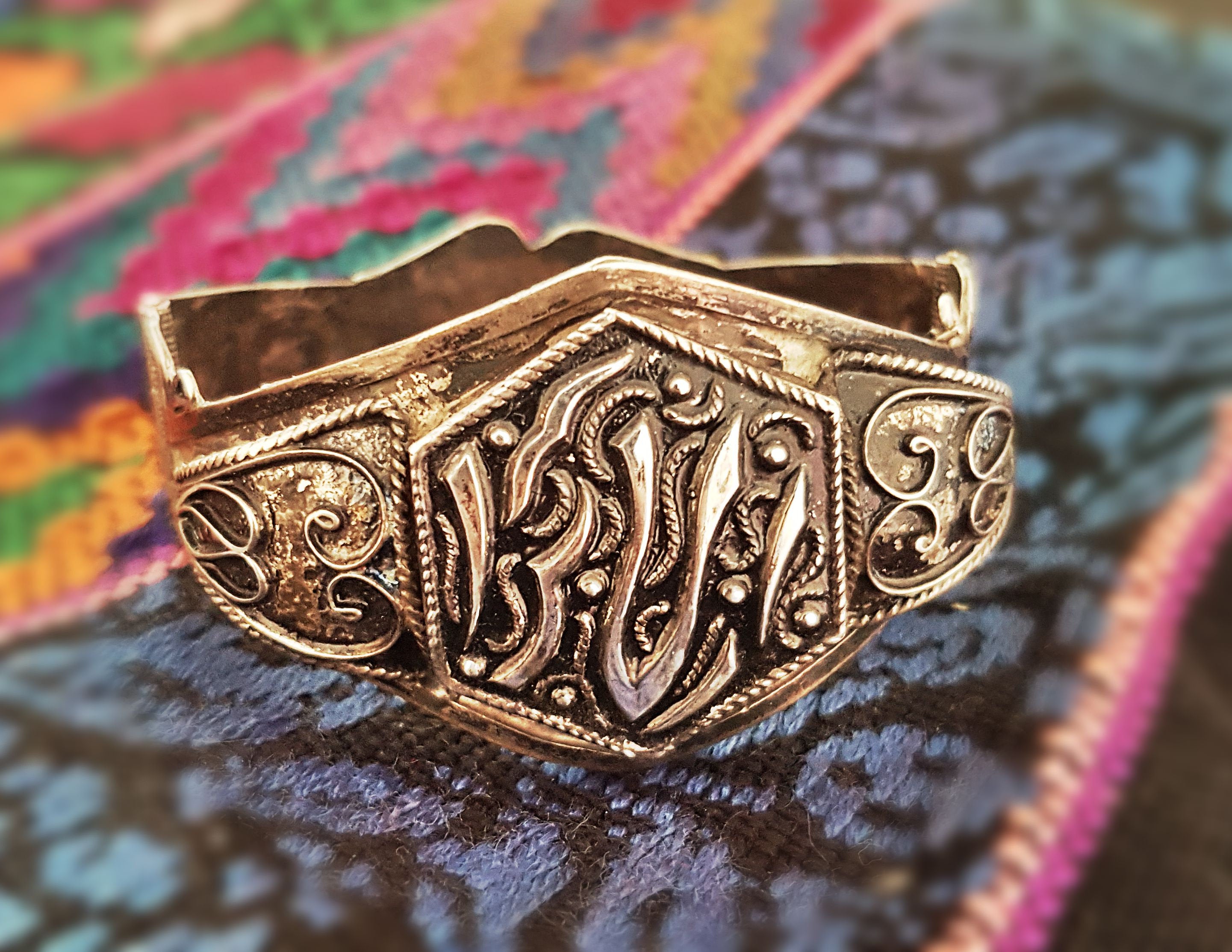 Tunisian Calligraphy Bracelet - Tunisian Hinged Bracelet - Ethnic Tribal Bracelet - Tunisian Jewelry - Berber Bracelet - Berber Jewelry