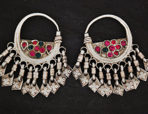 Antique Afghani Hoop Earrings - Afghani Jewelry - Afghani Earrings - Gypsy Hoop Earrings - Kuchi Hoop Earrings