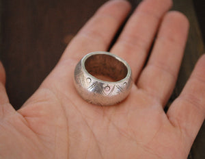 Antique Ethiopian Silver Ring - Size 8 - Ethiopian Jewelry - Tribal Silver Ring - Tribal Jewelry