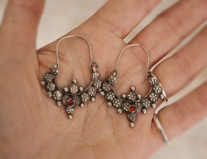 Antique Afghani Earrings - Tribal Hoop Earrings - Afghani Hoop Earrings - Ethnic Hoop Earrings - Afghani Jewelry - Tribal Earrings