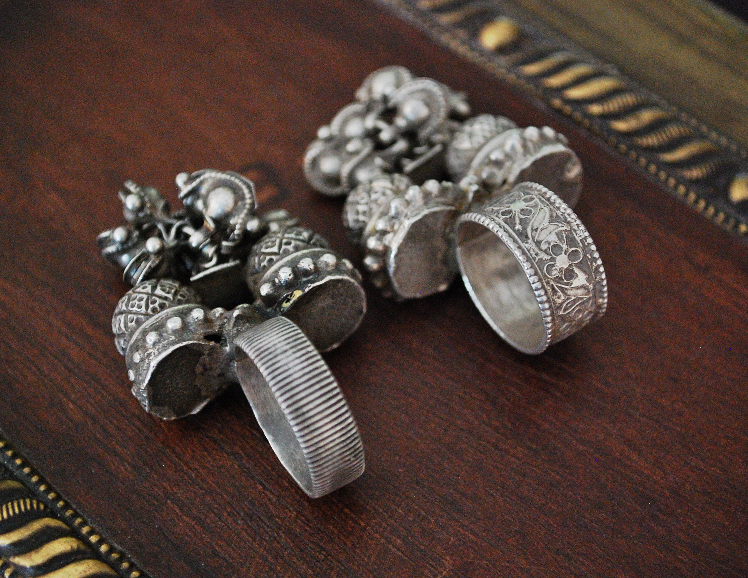 Antique Rajasthani Silver Ring - Size 5.5 & 7.75