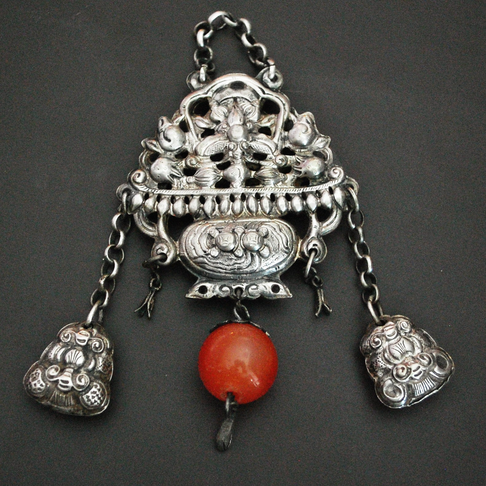 Antique Chinese Chatelaine with Carnelian